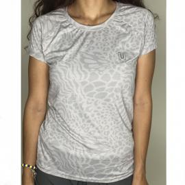 REMERA U SPORT BASICA GRIS ANIMAL PRINT