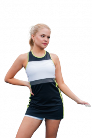 VESTIDO PRANA NEGRO/BLANCO/LIMA M