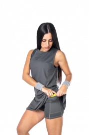 SHORT POLLERA PRANA GRIS